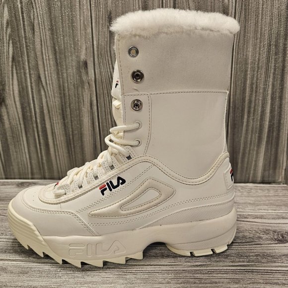 FILA Disruptor Shearling Boot Women's Size Cream NWT